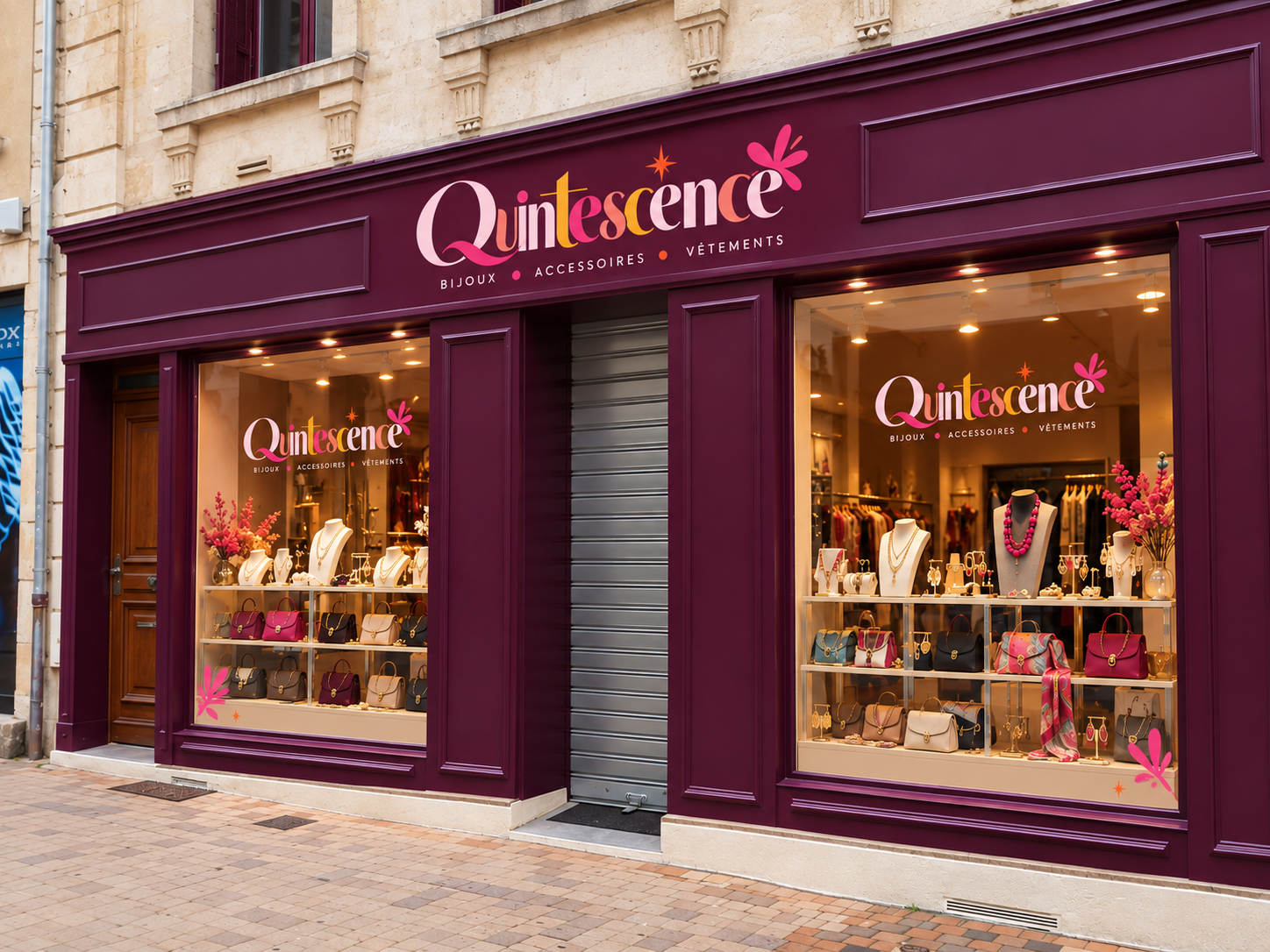 La vitrine de la boutique Quintescence, 68 rue Mirebeau à Bourges